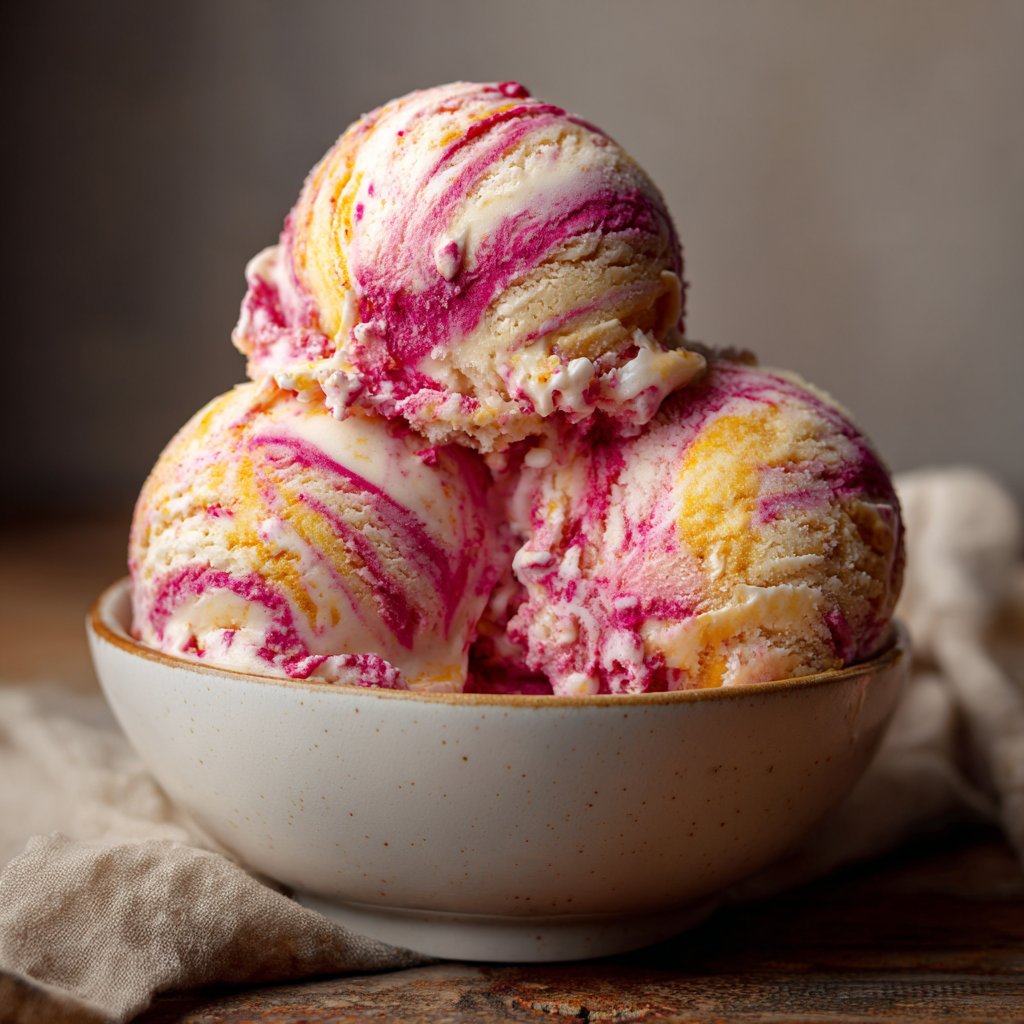 Erdbeer Banane Hüttenkäse Eis