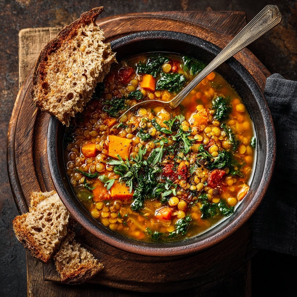 Linsen Gemüse Suppe Bowl