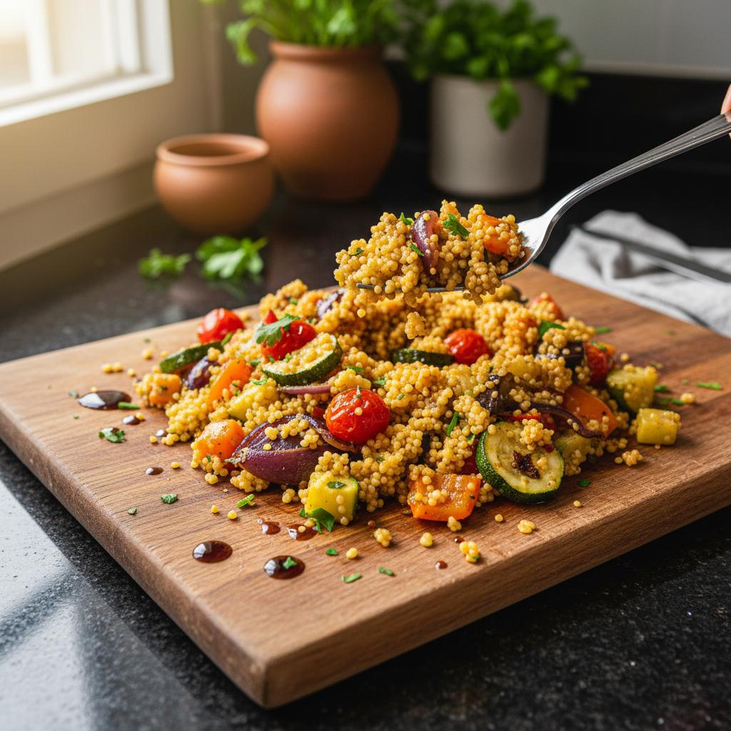 Lebhafter Gerösteter Gemüse Couscous