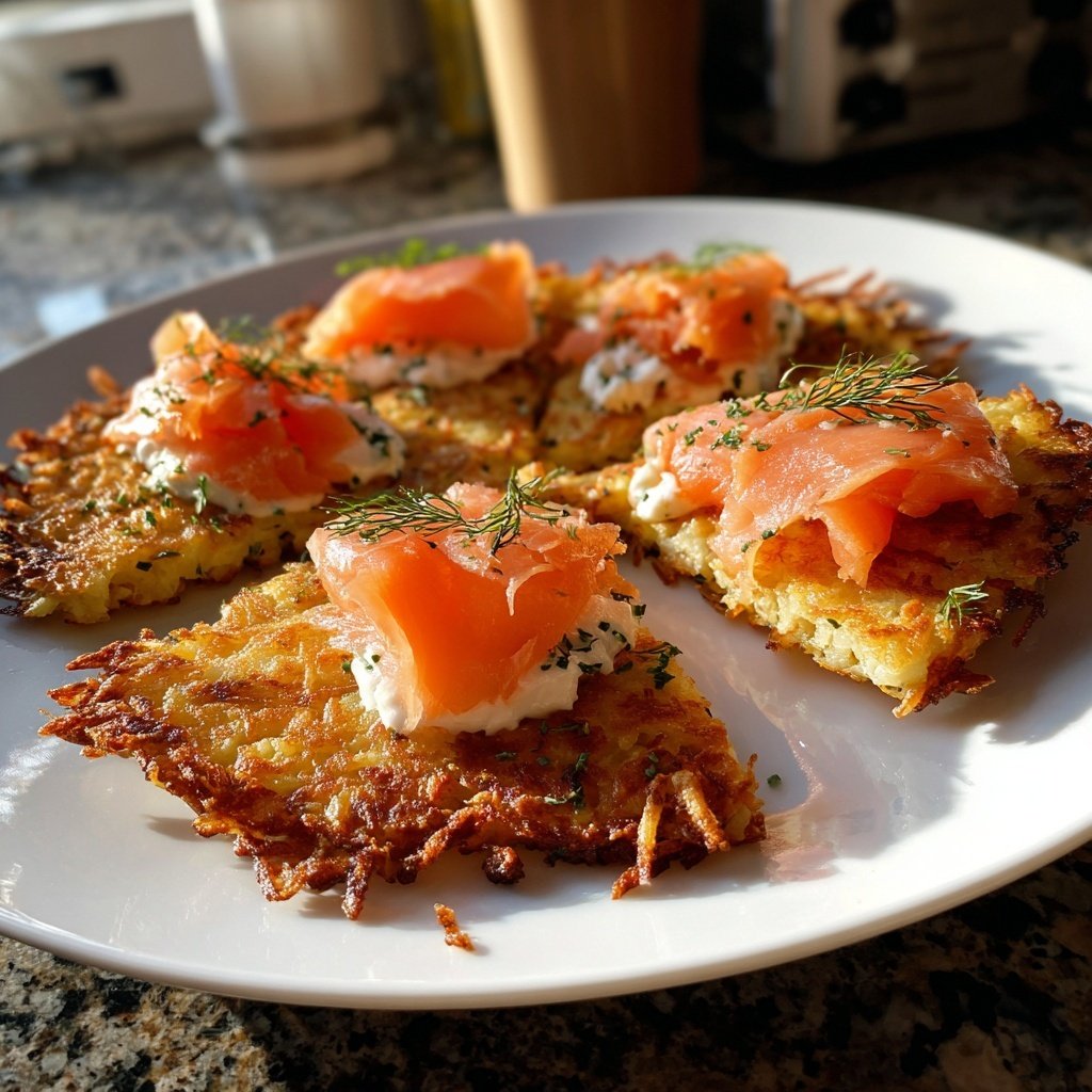 Mini-Kartoffelrösti mit Räucherlachs