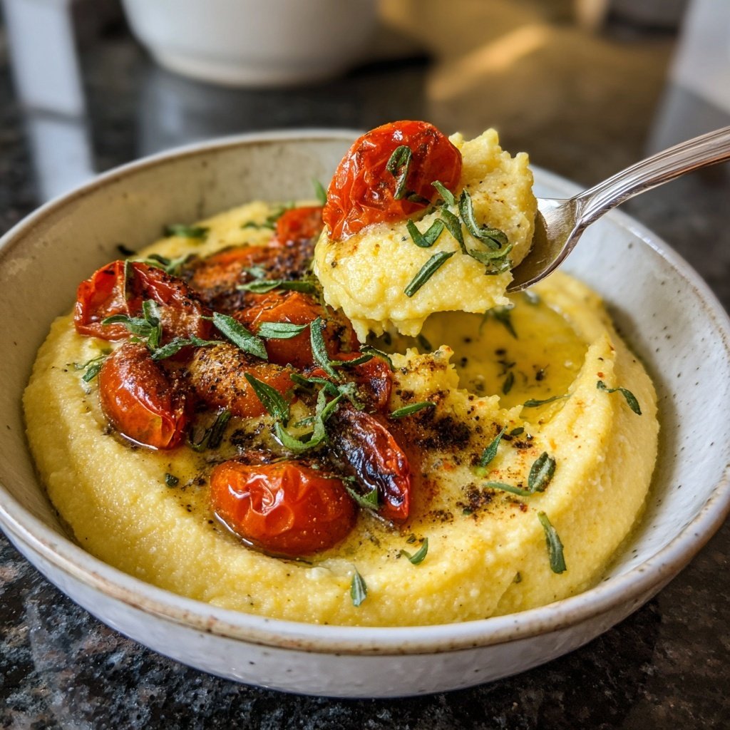 Hohes Protein Frühstücks Polenta