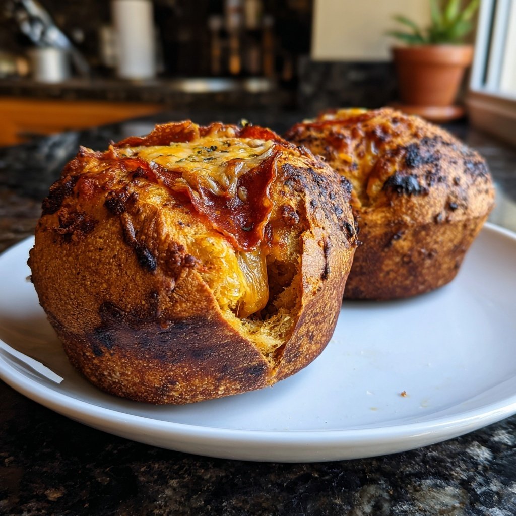 Pepperoni Brötchen mit Käsefüllung