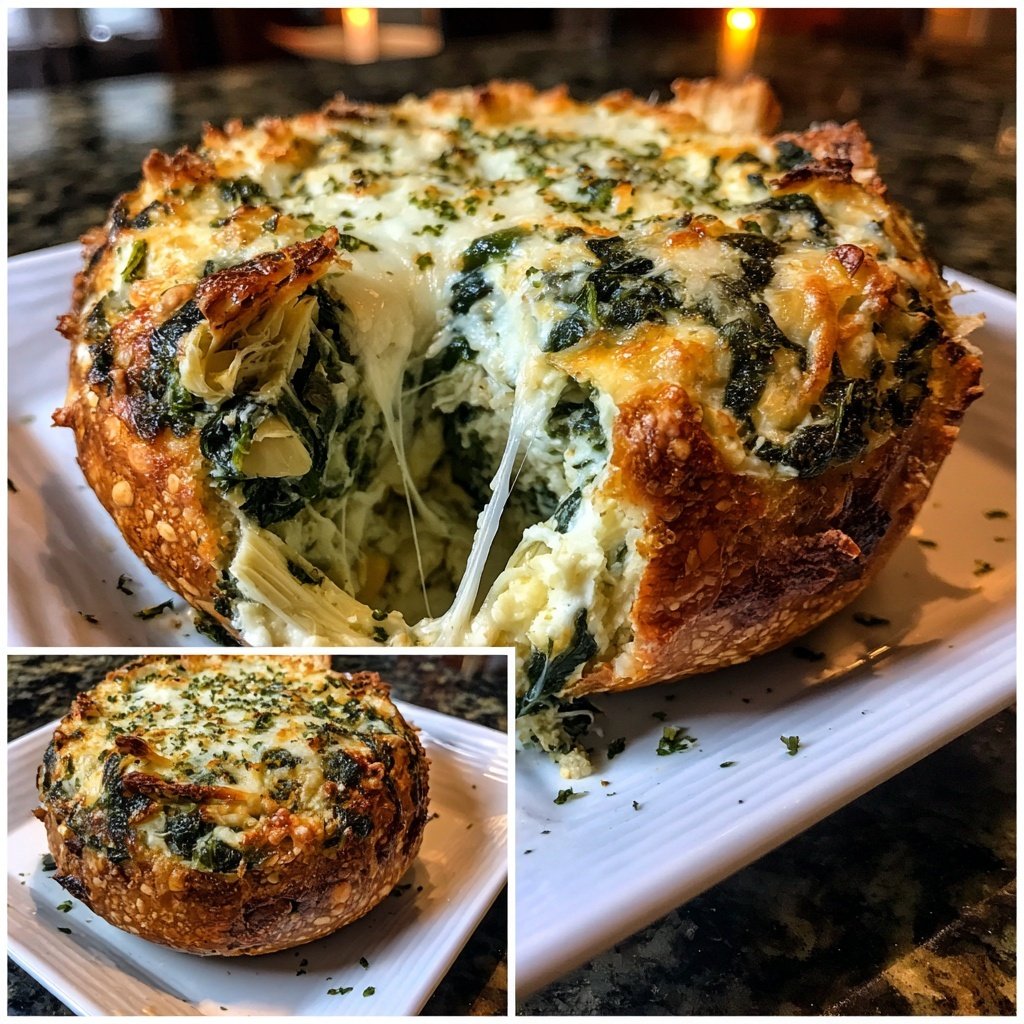 Spinat Artischocken Dip mit Semmelbröseln