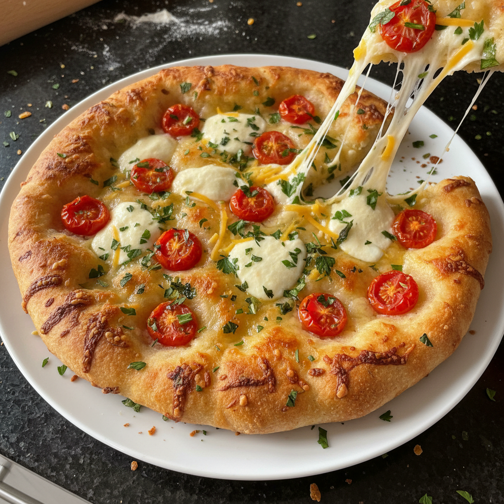 Frisches Kräuter Tomaten Fladenbrot