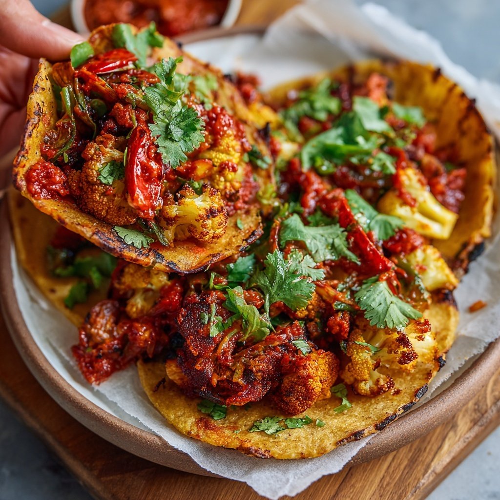 Scharfe Gemüse Tacos mit Salsa