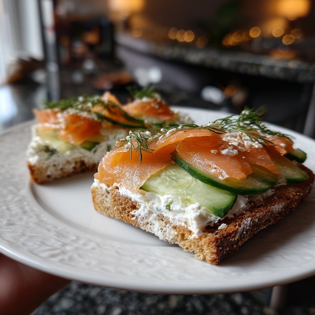 Alles Gurke geräucherter Lachs Häppchen