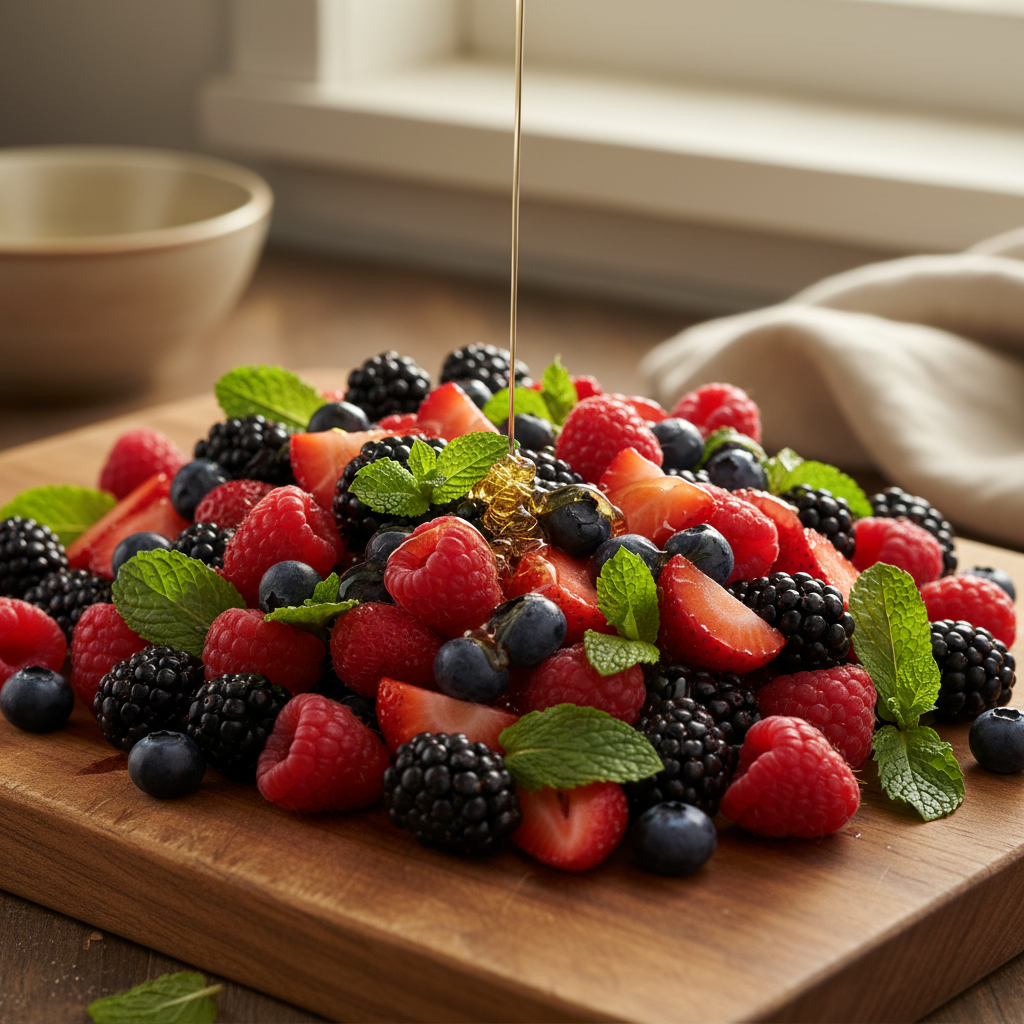 Gemischter Beeren Minz Salat