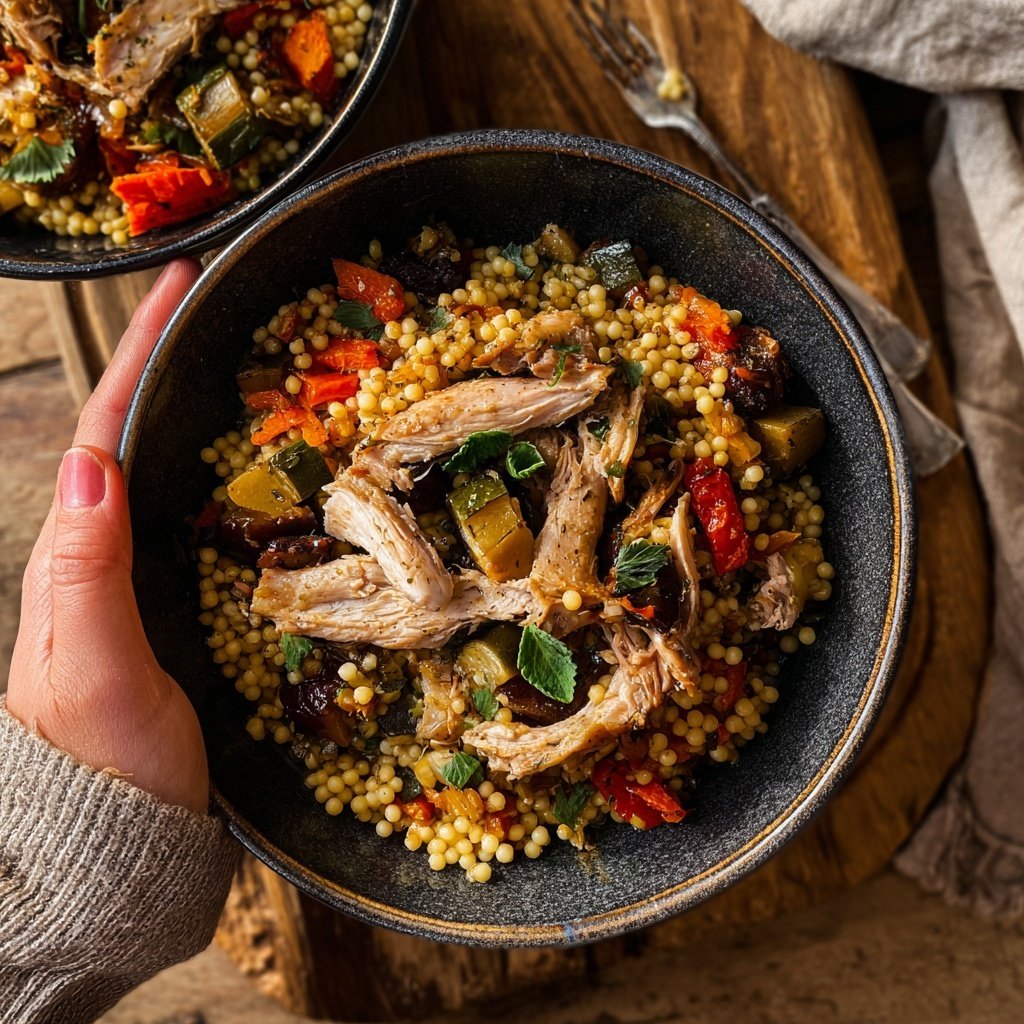 Mediterranes Huhn Bowls Couscous Gemüse