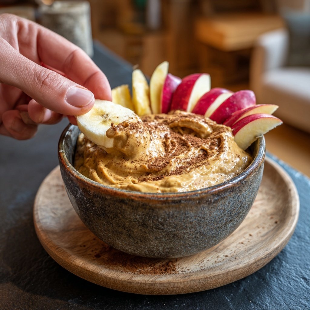 Erdnussbutter Obst Dip