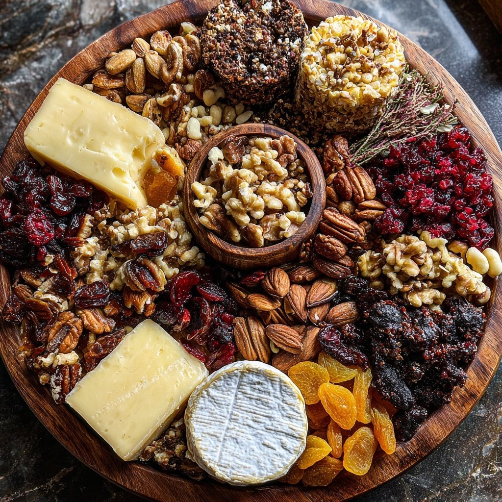 Festliches Charcuterie mit Nüssen und Trockenfrüchte