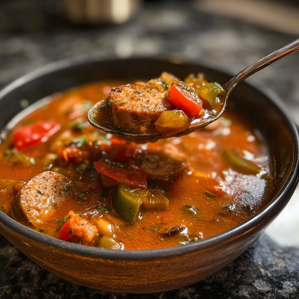 Rauchige Schwarze Bohnen Wurstsuppe