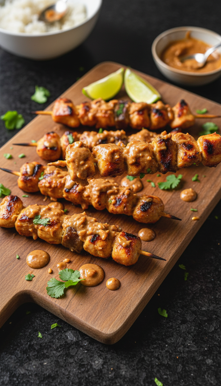 Satay Buffalo Hähnchen Spieße