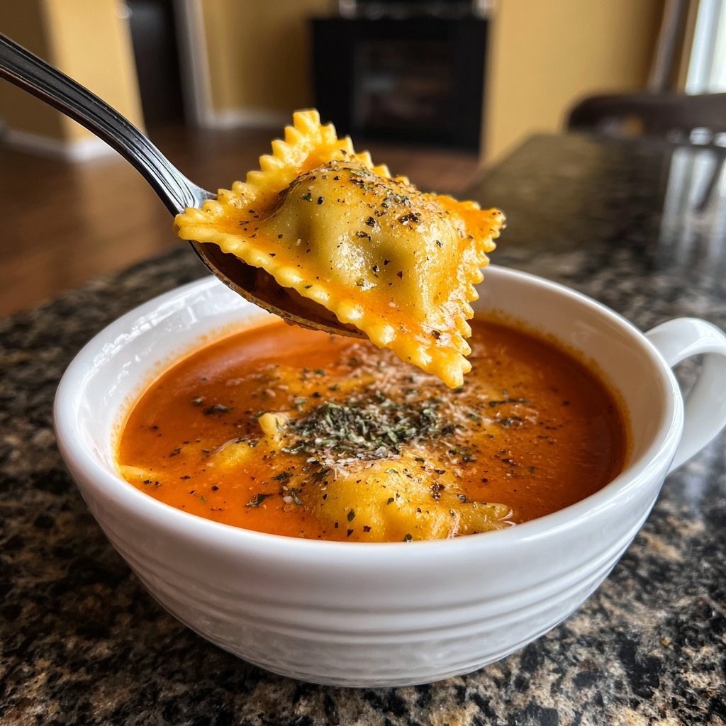 Ravioli Suppe Cremige Tomatenbasis