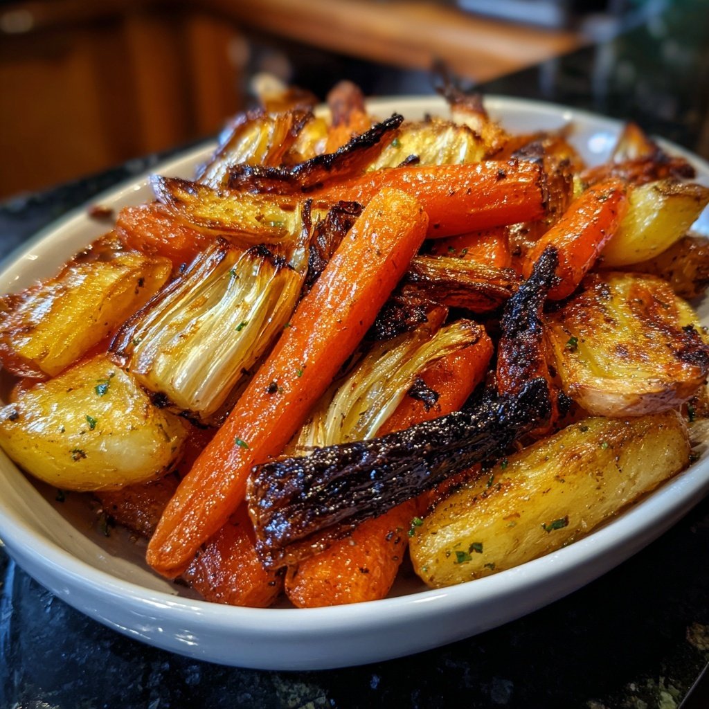 Fenchel Knoblauch Geröstetes Wintergemüse