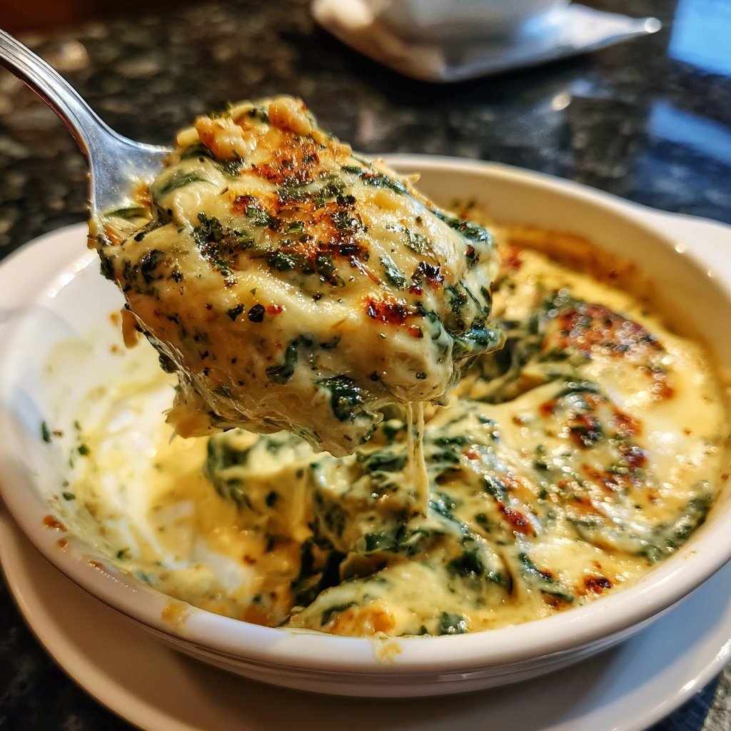 Cremiger Spinat mit Muskatnuss Topping