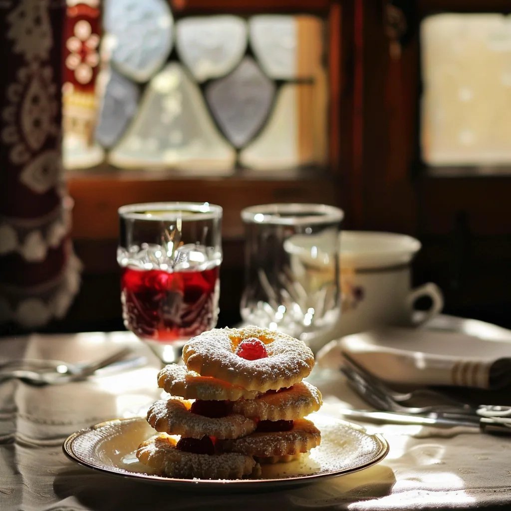 Omas leckere Spitzbuben mit Himbeermarmelade
