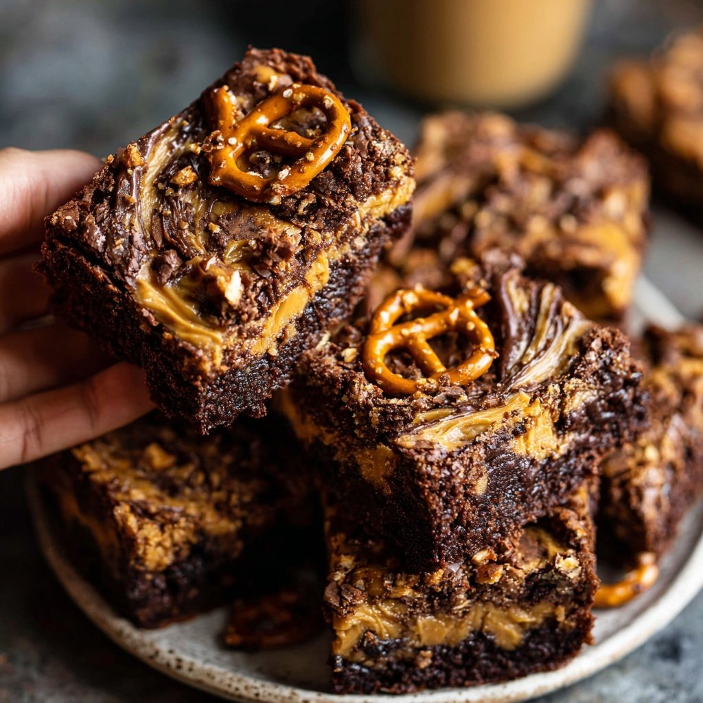 Erdnussbutter Brezel Brownies
