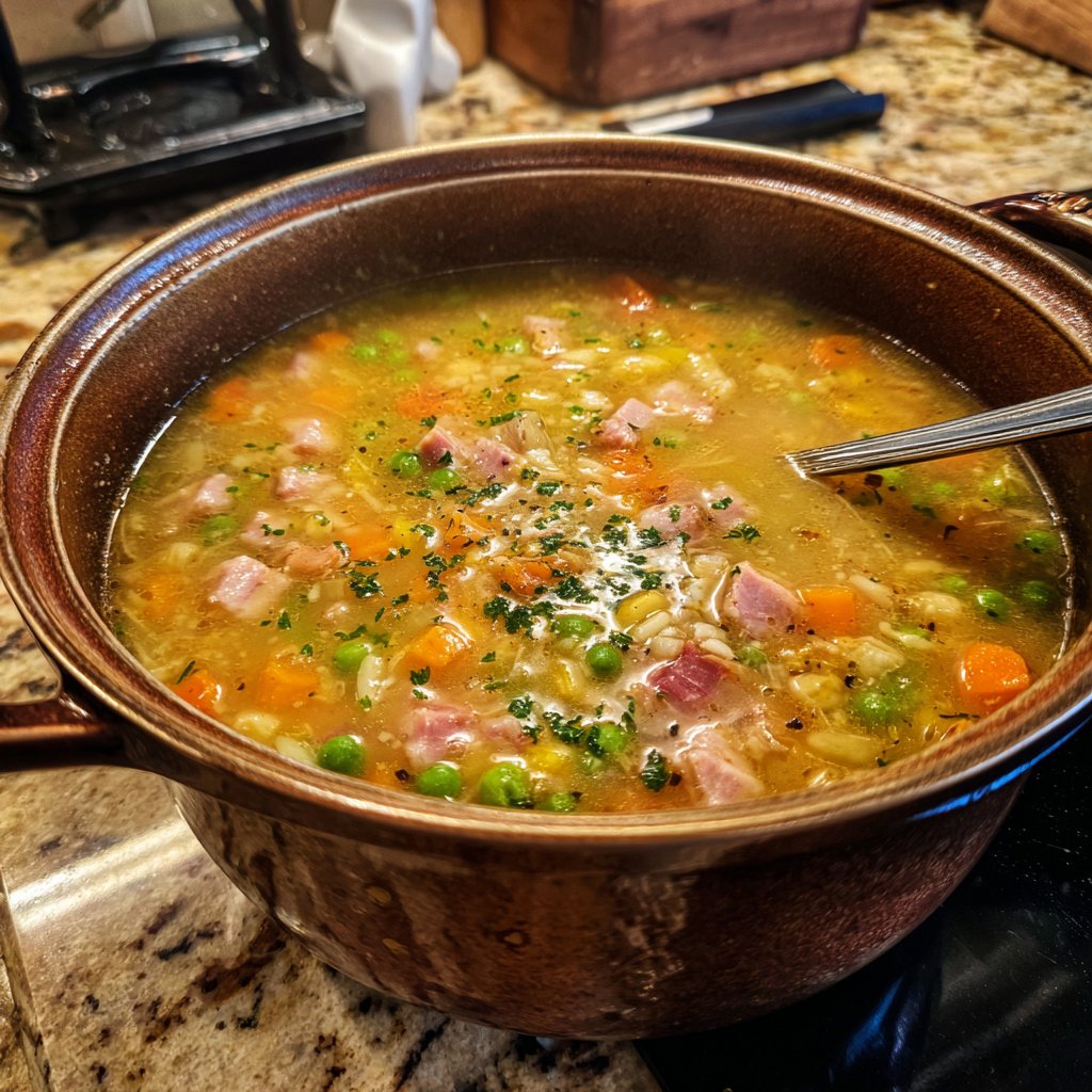 Schinken und Navy Beansuppe