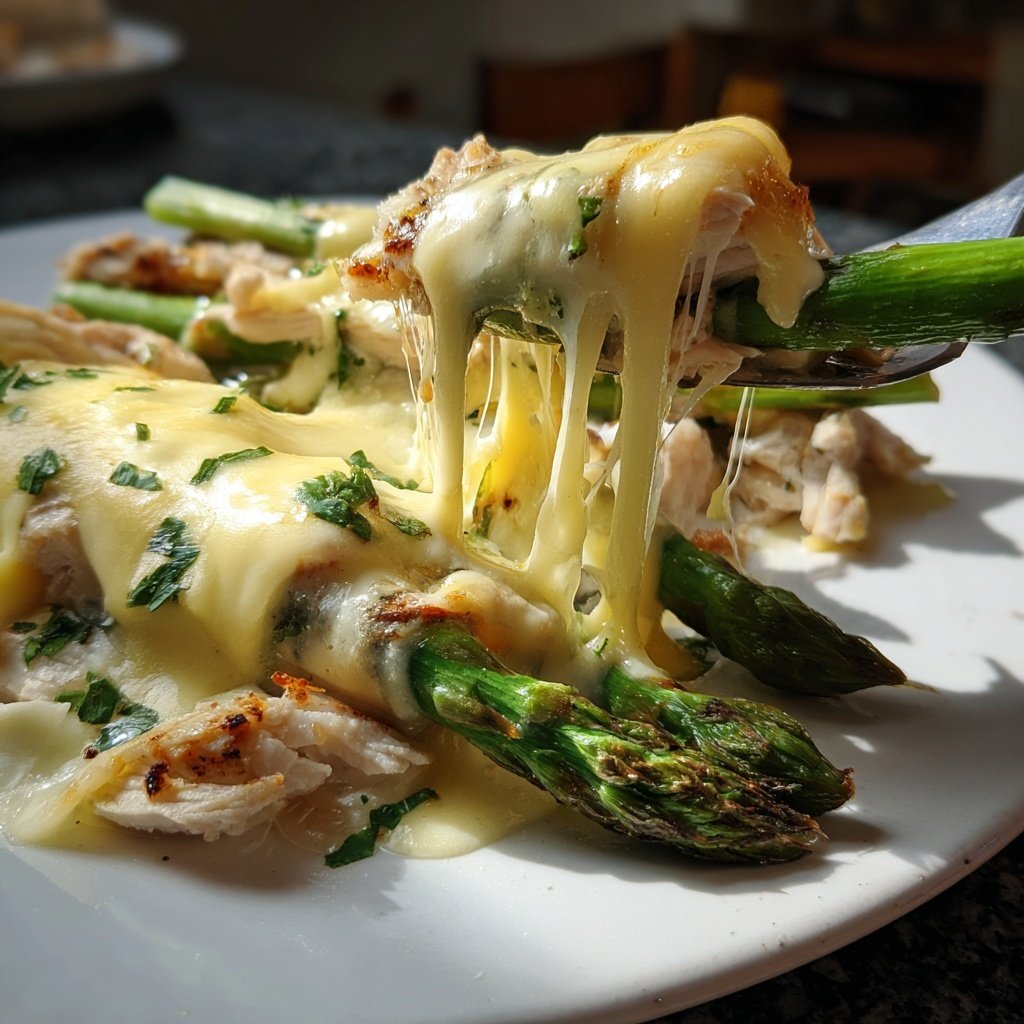 Raclette mit Hähnchenwürfeln, Spargel, Erbsen und Sauce Hollandaise​