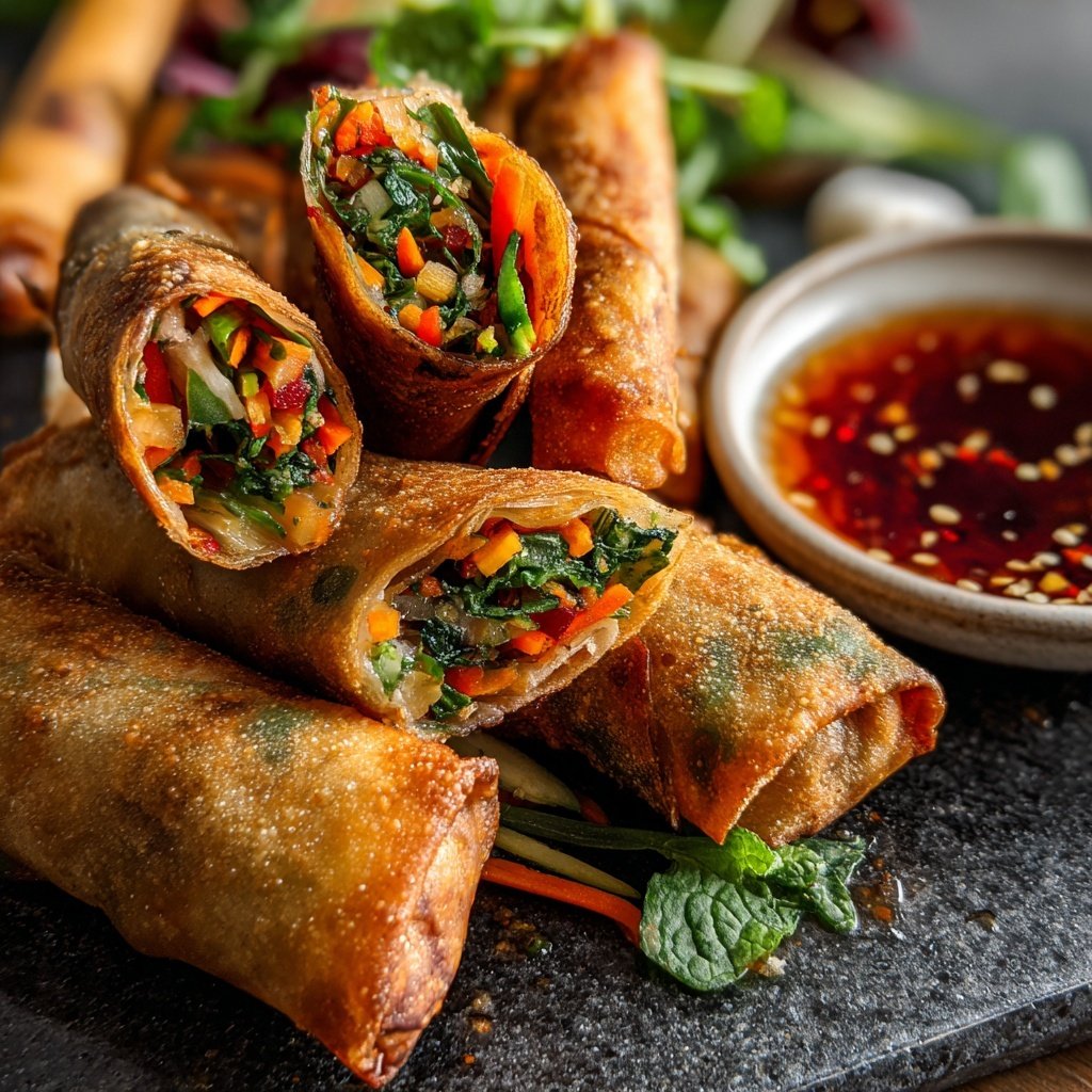 Gemüse Frühlingsrollen mit Dip-Sauce