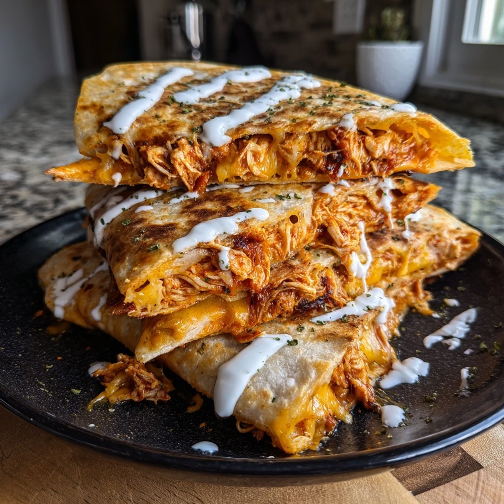 Buffalo Hähnchen Quesadillas mit Ranch