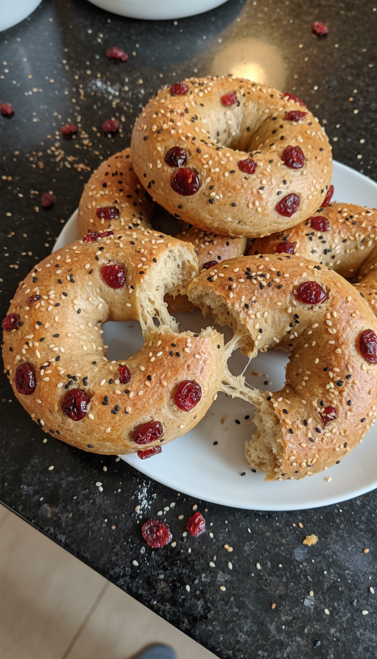 Cranberry Protein Bagels