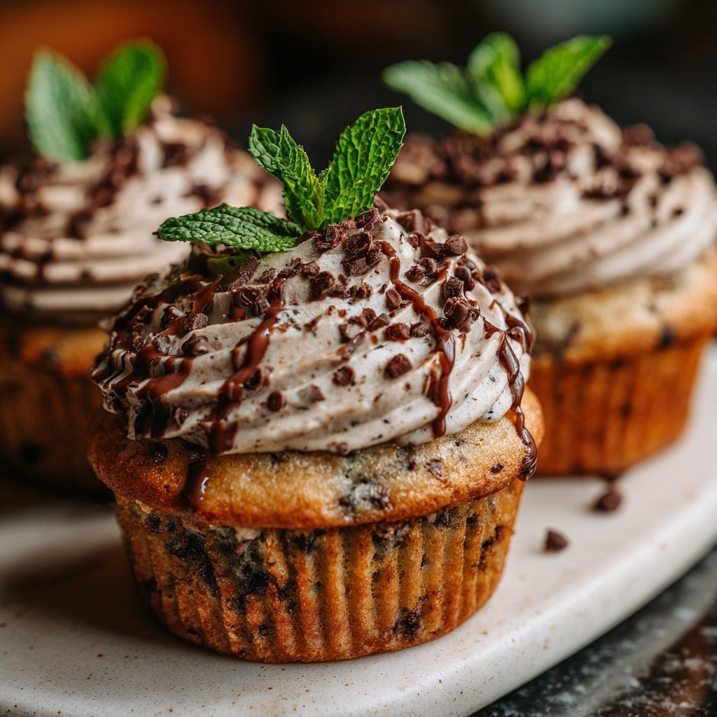 Minz Schoko Chip Cupcakes