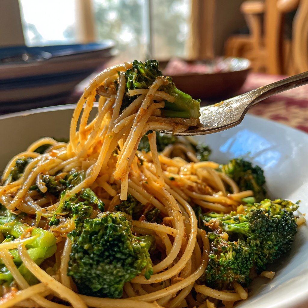 Schnelles Nudelgericht mit Brokkoli