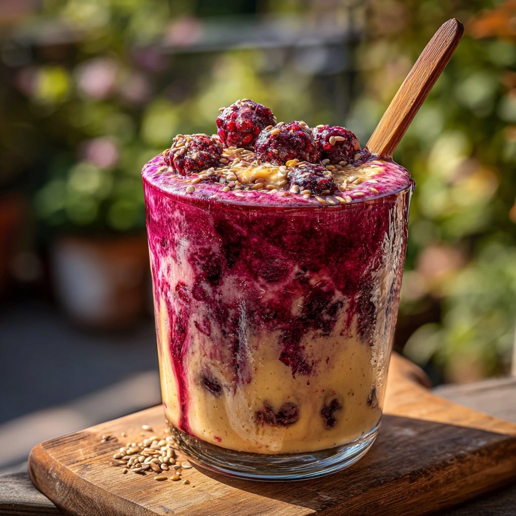 Bananen Beeren Smoothie Becher