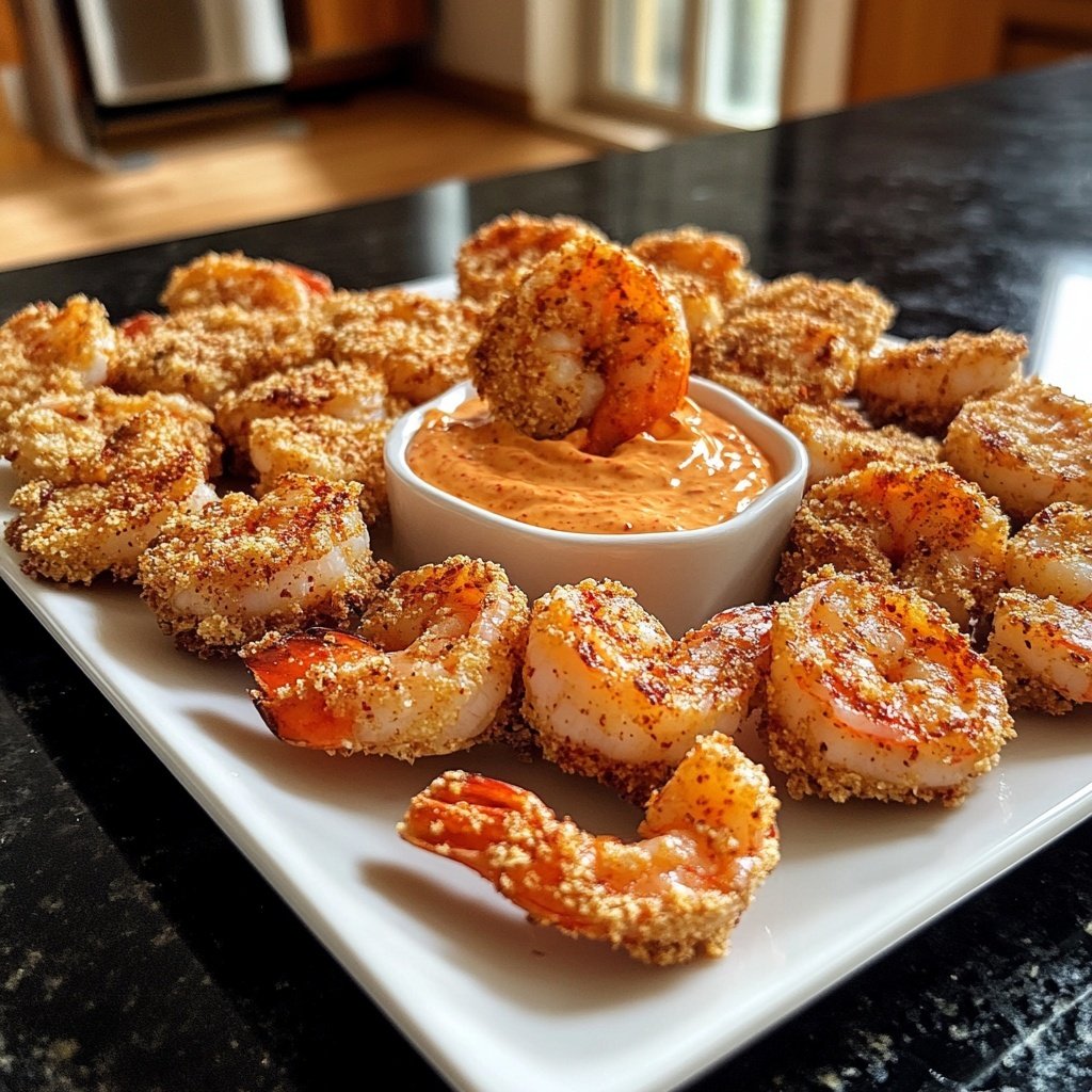 Rotgarnelen mit Paprika-Aioli auf Knoblauch-Croûtons